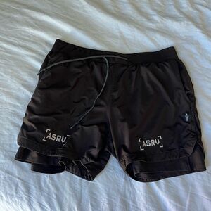 ASRV black Athletic Shorts